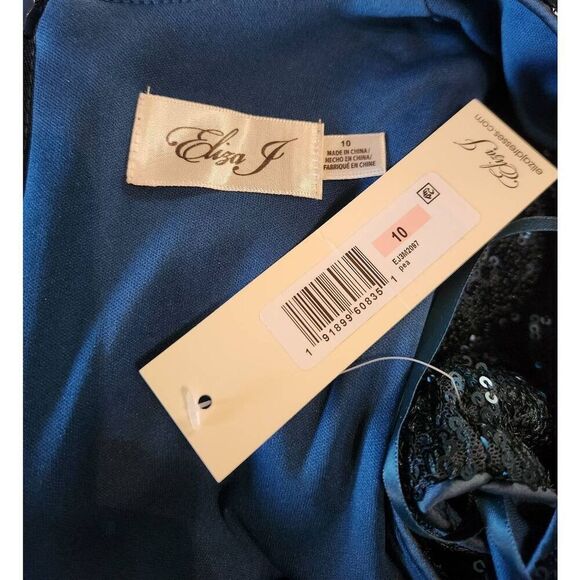 Eliza J Sequin Blouson Bodice Cocktail Dress Size 10 NWT - Picture 6 of 7